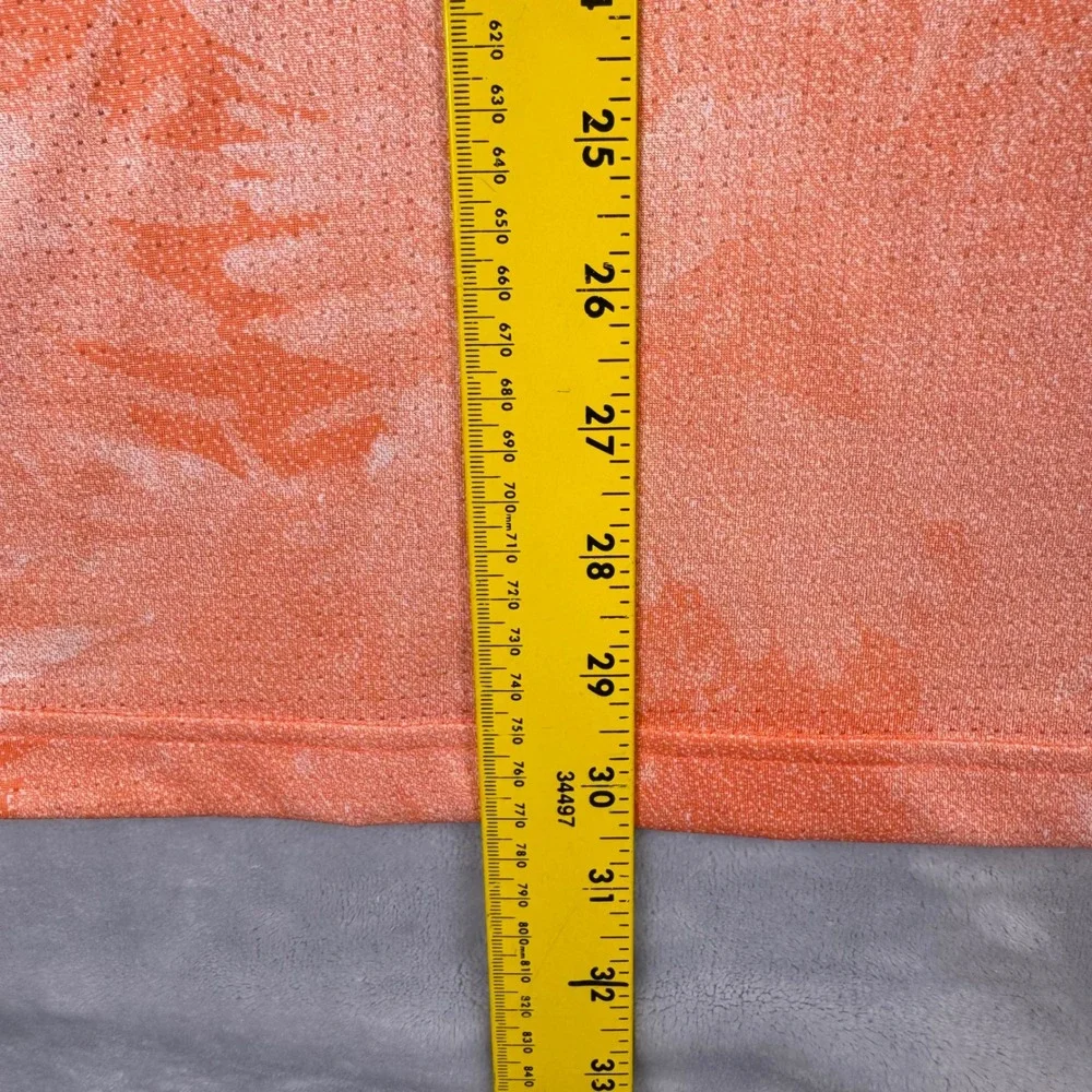 Adidas Golf Orange Floral Tie Dye Mesh Performance Polo Shirt Men XL ShortSleeve